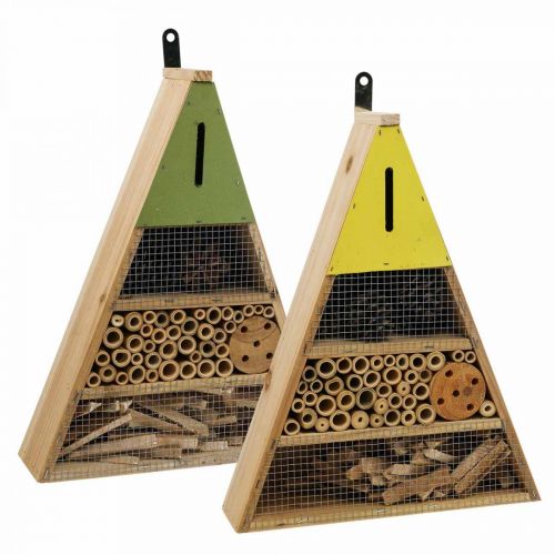 Floristik24 Insect Hotel Insect House Bois Vert Jaune 30.5x39cm