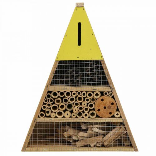 Floristik24 Insect Hotel Insect House Bois Vert Jaune 30.5x39cm