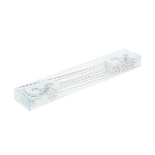 Article Chiffre anniversaire blanc „3 » sur tige L. 27 cm 10 p.