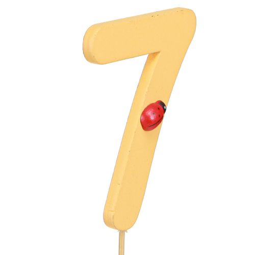 Article Chiffre d&#39;anniversaire &quot;7&quot; sur le bâton Bouchons numérotés colorés 7,5 cm 16 pièces