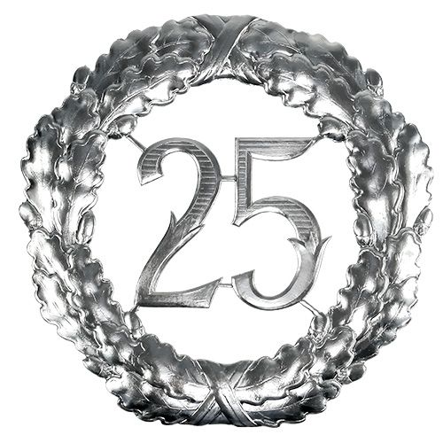 Floristik24 Anniversaire numéro 25 en argent Ø40cm