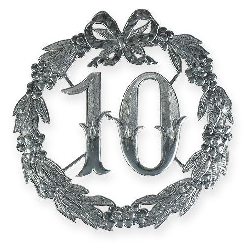 Numéro d'anniversaire 10 en argent