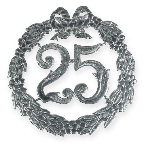 Numéro anniversaire 25 en argent