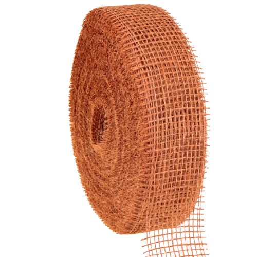 Floristik24 Ruban de jute, ruban en maille, jute écologique, rouge terre cuite, 5 cm de large, 40 m de long