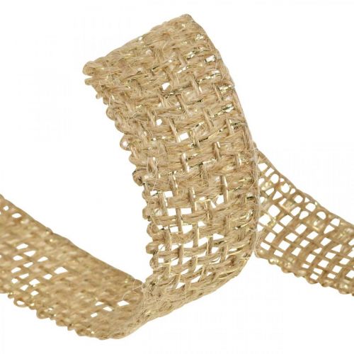 Floristik24 Ruban de jute naturel, ruban décoratif doré décoration en jute 25 mm 10 m