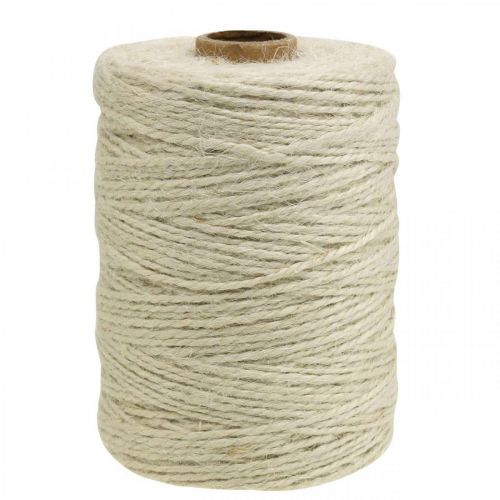 Floristik24 Cordon jute blanc, DIY, fil déco naturel, cordon déco Ø2mm L200m