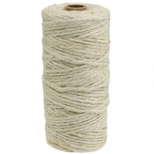 Article Cordon jute, cordon déco, ruban artisanal coloris naturel, blanchi Ø4mm L100m