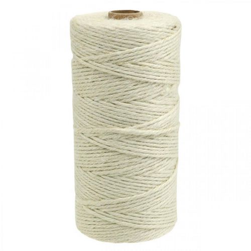 Floristik24 Cordon de jute, cordon de jute naturel Coloris naturel, blanchi Ø3mm L200m