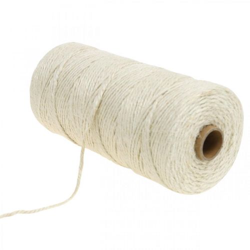Article Cordon de jute, cordon de jute naturel coloris naturels, blanchi Ø3mm L200m