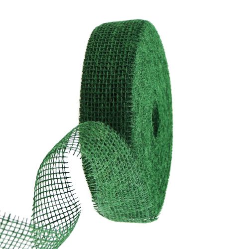 Floristik24 Ruban de jute vert foncé 5cm 40m