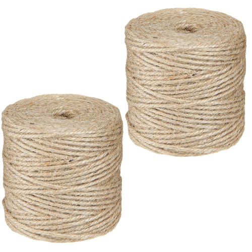 Article Fil de jute, corde de jute, rouleau naturel de 3 mm de 100 m × 2 pièces
