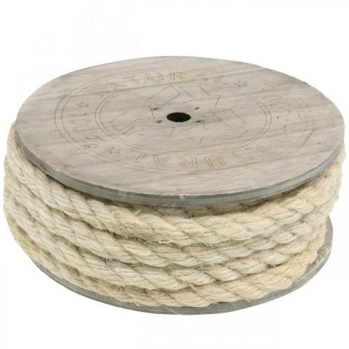 Floristik24 Cordon de jute cordon de décoration crème en fibre naturelle de jute 8mm 7m