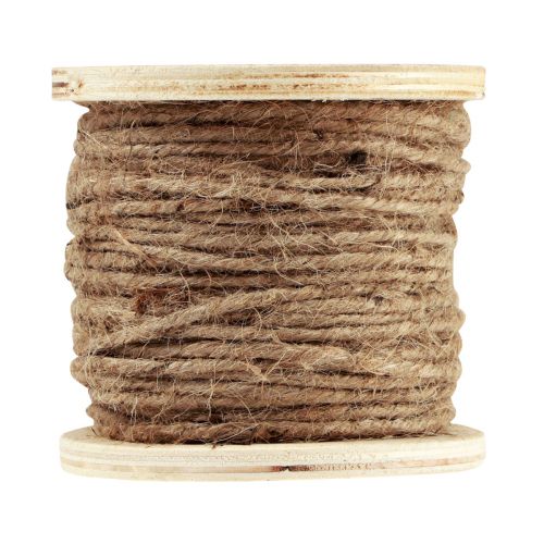 Floristik24 Cordon de jute ruban de jute sur bobine en bois décoration jute naturel 130g