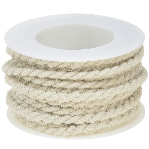 Floristik24 Cordon de jute blanc 6mm 9m