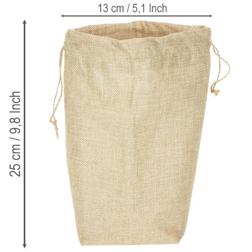 Sac en jute 13,5 × 11 cm H 25 cm | Floristik24.be