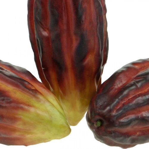 Floristik24 Fruit de cacao artificiel déco vitrine violet-vert 17cm 3pcs