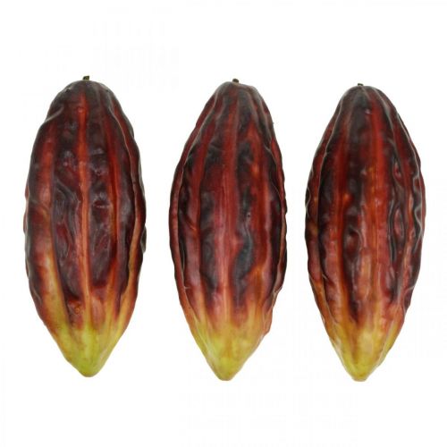 Floristik24 Fruit de cacao artificiel déco vitrine violet-vert 17cm 3pcs