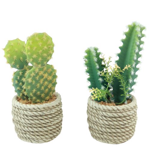 Article Cactus en pot cactus artificiel assorti 28cm 2pcs