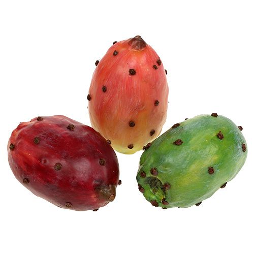 Floristik24 Figue de Barbarie artificielle couleurs assorties 8,5cm 3 pcs