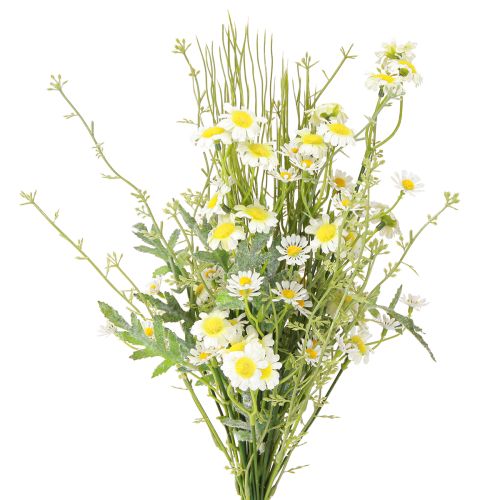 Article Bouquet de camomille artificiel en vert blanc jaune L45cm