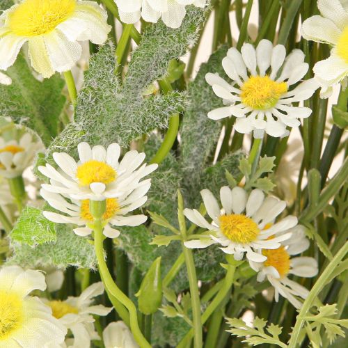 Article Bouquet de camomille artificiel en vert blanc jaune L45cm