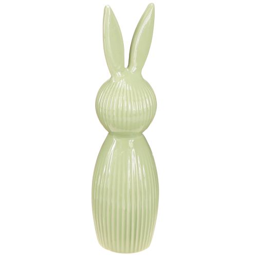 Floristik24 Figurine de lapin de Pâques en céramique vert pastel, décoration de table, 22 cm, lot de 2
