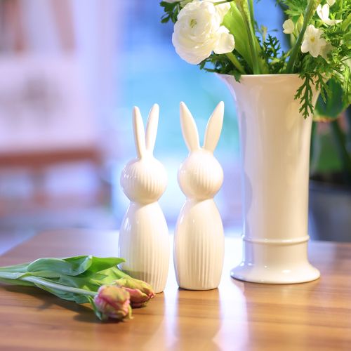Article Figurine de lapin simple, objet décoratif pour compositions printanières modernes, 22 cm, lot de 2