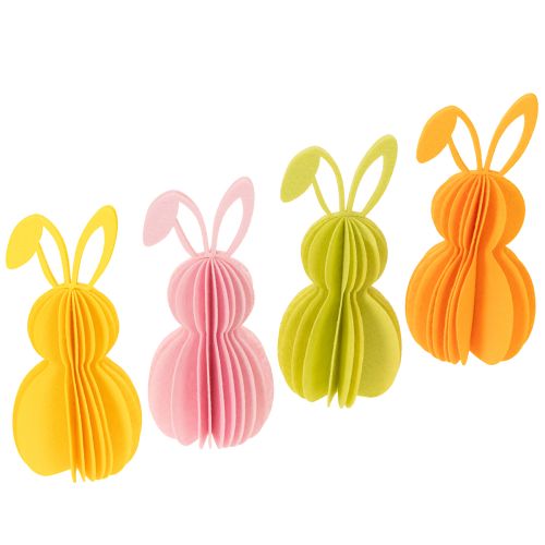 Floristik24 Figurines décoratives de lapins en papier à suspendre, idéales pour les décorations de printemps, 20 cm, lot de 4