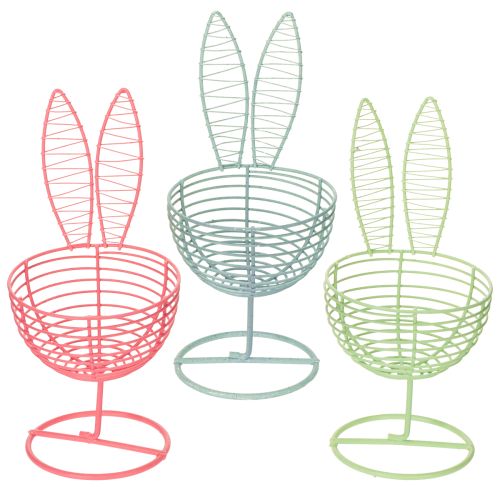 Lapin en fil de fer ajouré, objet décoratif idéal pour le printemps et Pâques, 16 cm, lot de 3.