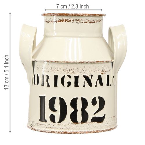 Article Pichet Métal Décoration "Original 1982" Crème Rouille H13cm 2pcs