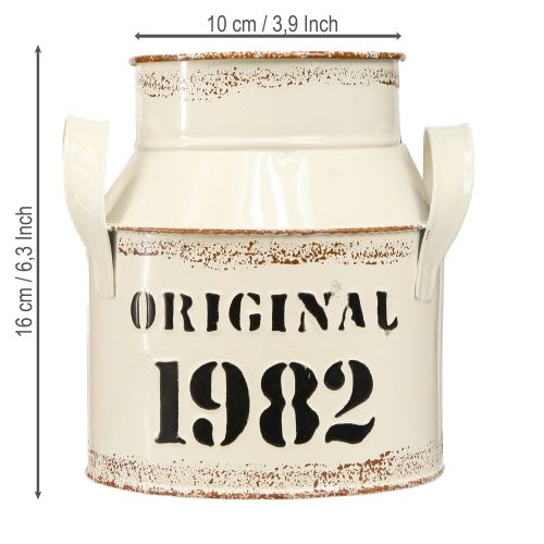 Article Pichet Métal Décoration &quot;Original 1982&quot; Crème Rouille H16cm 2pcs