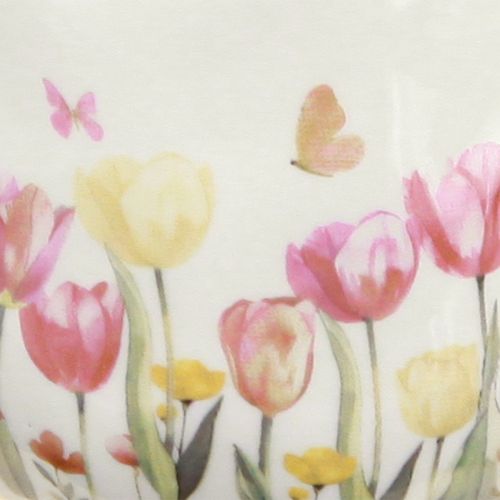 Article Pichet en céramique à motif floral pour une touche printanière dans le salon, 20 cm