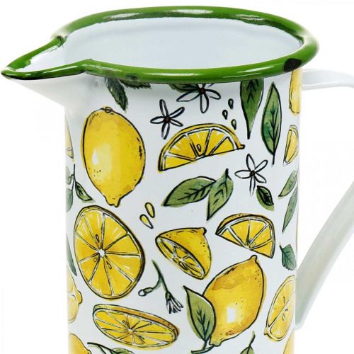 Floristik24 Verseuse émaillée, décor méditerranéen, verseuse motif citron H19,5cm Ø9cm