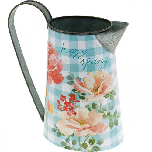 Article Vase à fleurs déco cruche métal vintage décoration jardin jardinière H23cm
