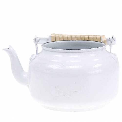 Article Jardinière théière décorative métal blanc Ø8.6cm H16cm
