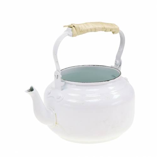 Floristik24 Jardinière théière décorative métal blanc Ø8.6cm H16cm