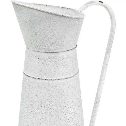Floristik24 Pichet décoratif en métal pichet en métal blanc rustique Ø16,5cm H 41cm
