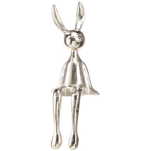Floristik24 Tabouret Edge Rabbit Lapin de Pâques Métal Argenté 12×11×34cm