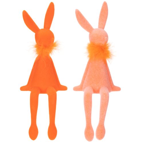 Article Lapin de Pâques à poser, figurine de lapin de Pâques assis pour Pâques et le printemps, 27 cm, lot de 2