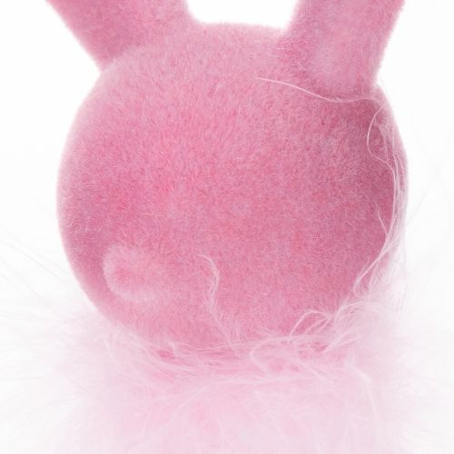 Article Figurine de lapin de Pâques avec boa en plumes, à poser sur une étagère, figurine décorative de Pâques, 27 cm, 2 pièces