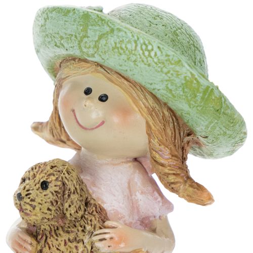 Tabouret Edge fille souriante avec chien Ø4,5cm H9,5cm | Floristik24.be