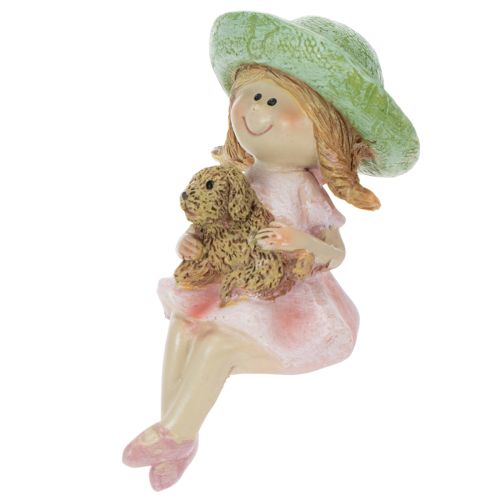Tabouret Edge fille souriante avec chien Ø4,5cm H9,5cm | Floristik24.be