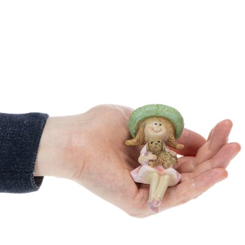 Tabouret Edge fille souriante avec chien Ø4,5cm H9,5cm | Floristik24.be