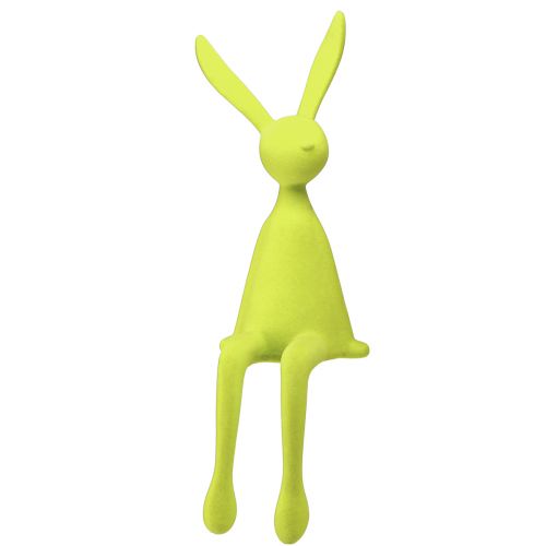 Floristik24 Tabouret de bord Lapin de Pâques assis floqué – 2e choix – Jaune-vert 56 cm