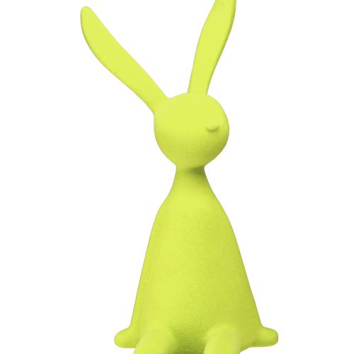 Floristik24 Tabouret de bord Lapin de Pâques assis floqué – 2e choix – Jaune-vert 56 cm
