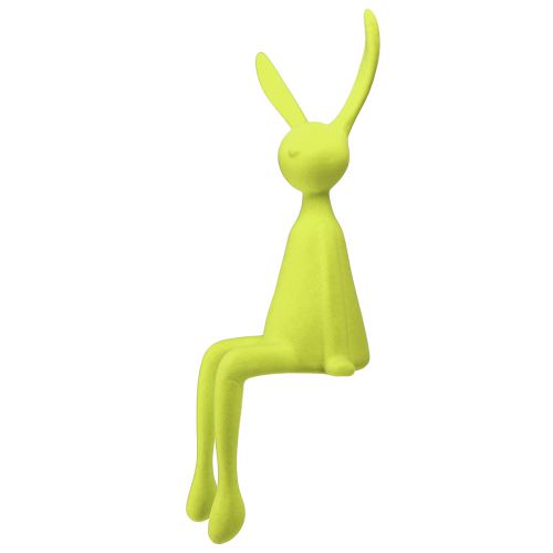 Floristik24 Tabouret de bord Lapin de Pâques assis floqué – 2e choix – Jaune-vert 56 cm