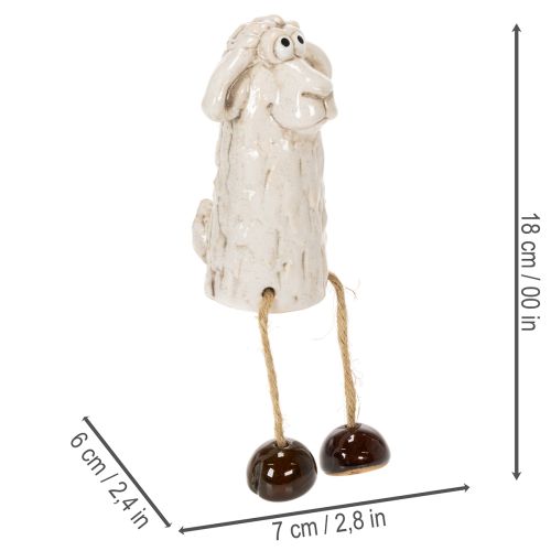 Article Figurine de mouton en céramique, mouton assis, pour Pâques et décoration toute l'année, 18 cm, lot de 3
