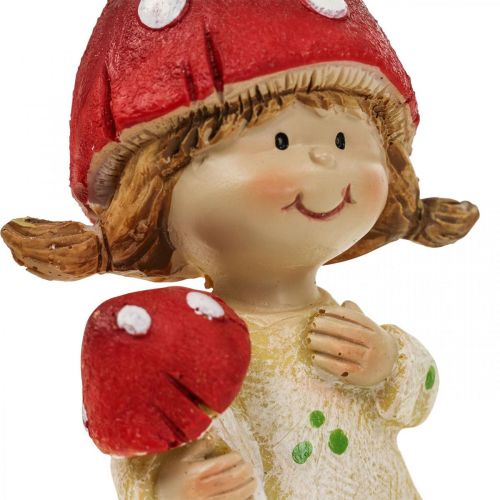 Étagère tabouret figurines décoratives garçon et fille champignon enfants 2pcs