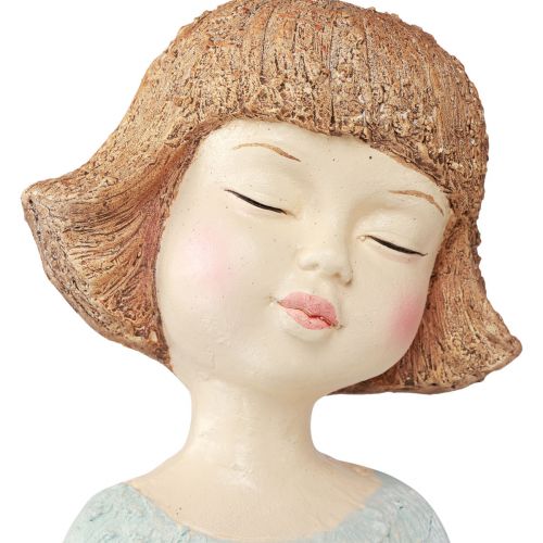 Floristik24 Edge Seater Figurine de jardin Fille assise colorée 52 cm