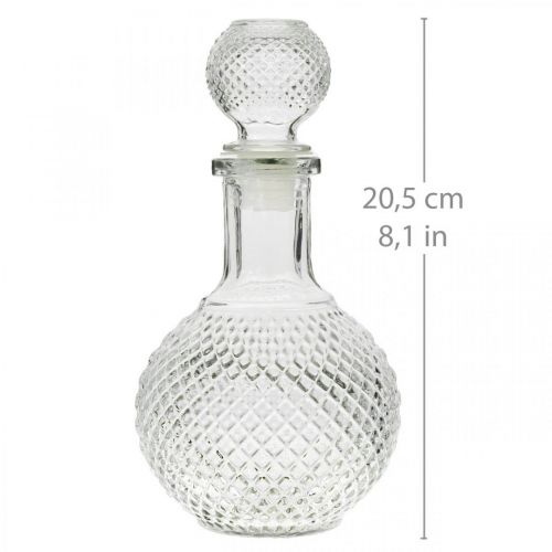 Floristik24 Carafe à whisky avec couvercle Carafe en verre H20.5cm